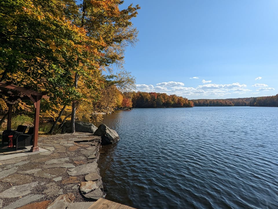 Fall foliage view from the dock