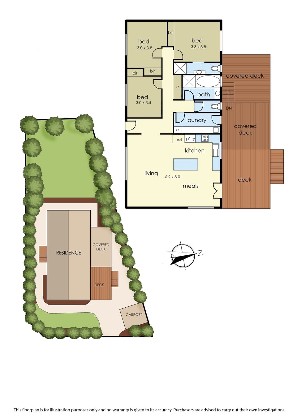 Great open living spaces, generous bedroom sizes and north facing deck