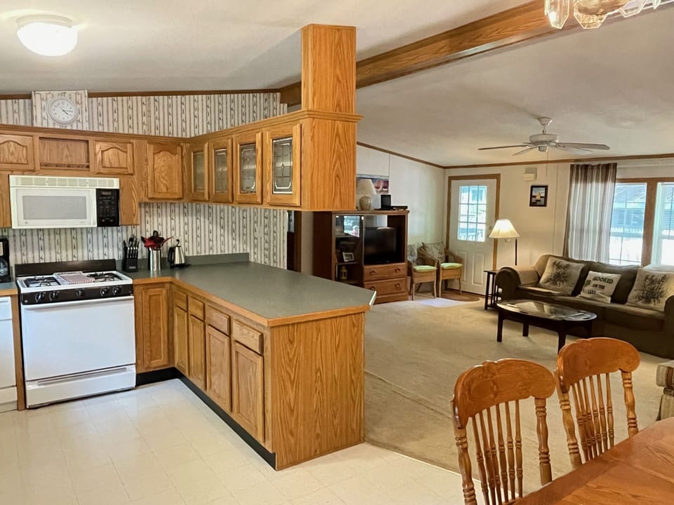 View of the kitchen and living room 