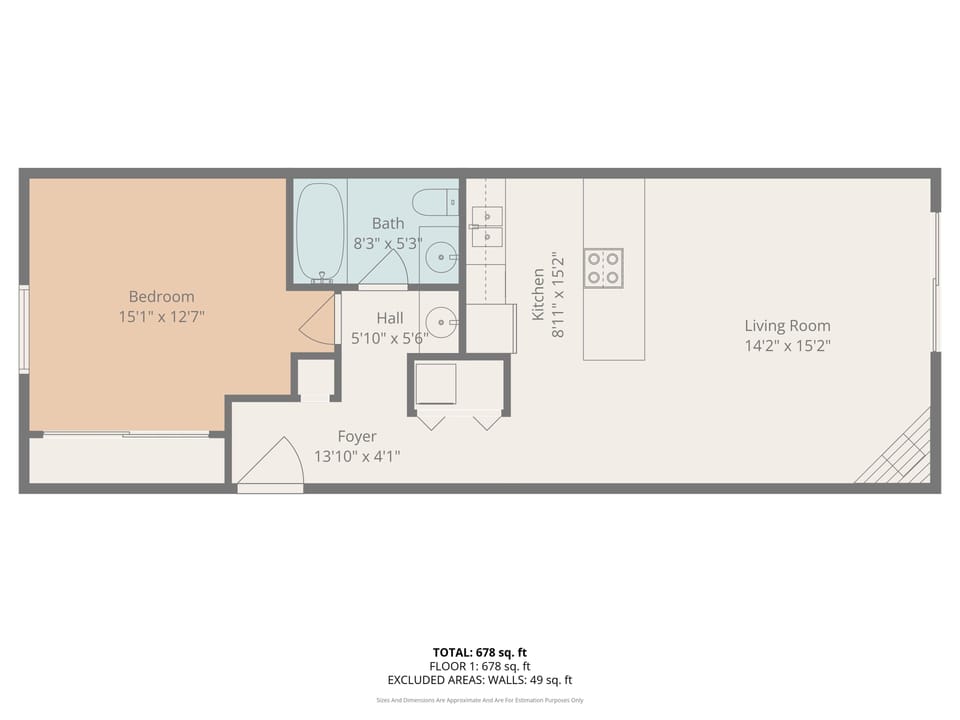 Floor Plan, Waters Edge 104