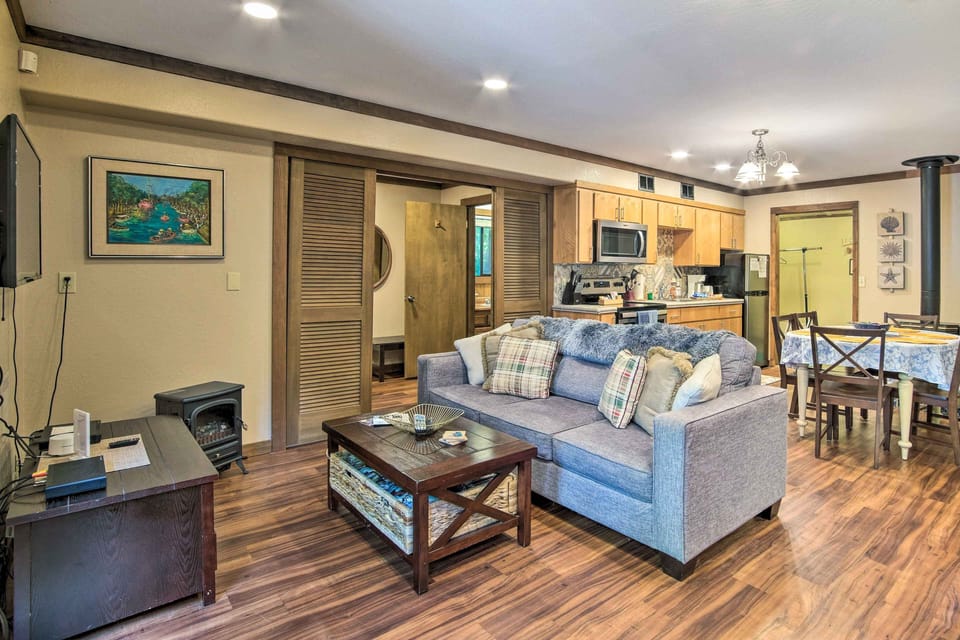 Living Room | Single-Story Cottage | Additional Vacation Rentals On-Site