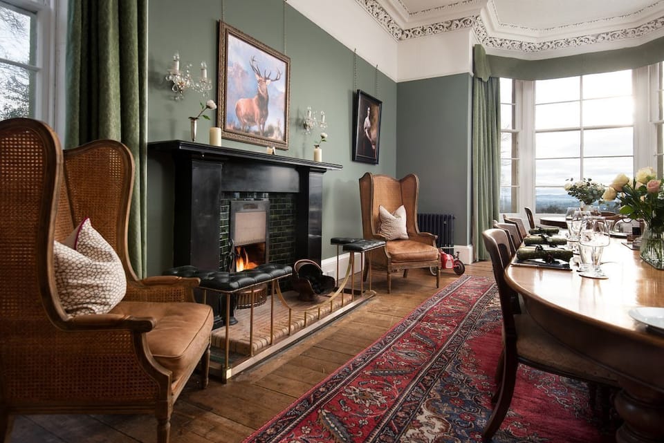 Cairnbank House - period detailing and a warming open fire in the formal dining room