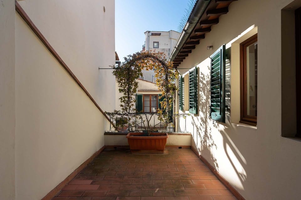 The terrace off the bedroom is a delightful feature.