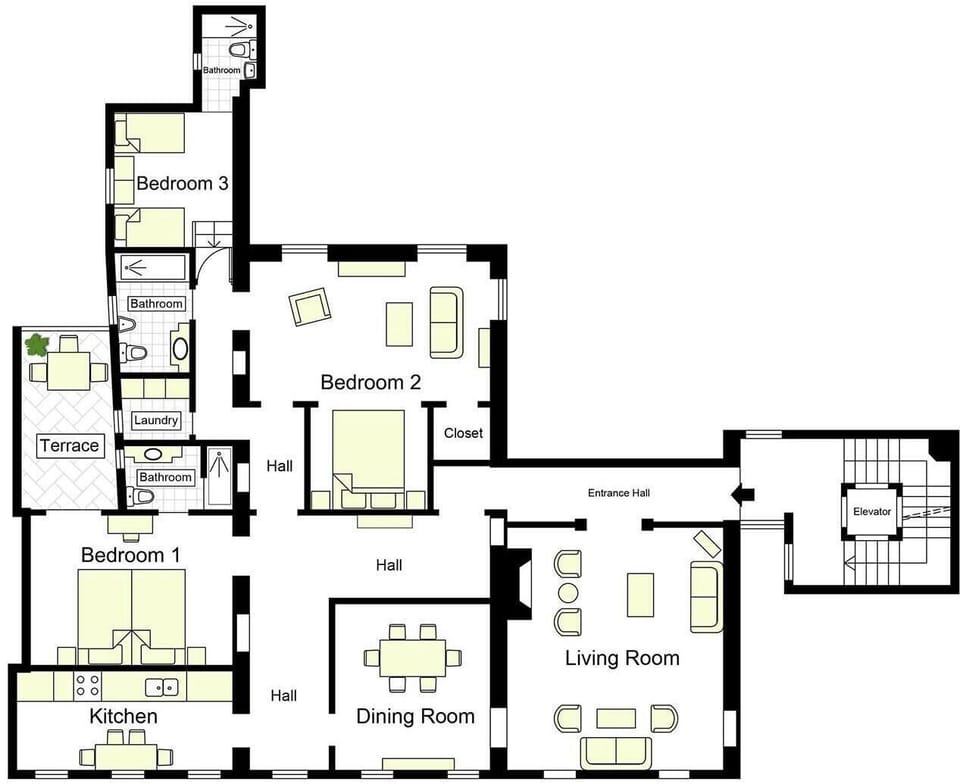 S Alcove floorplan
