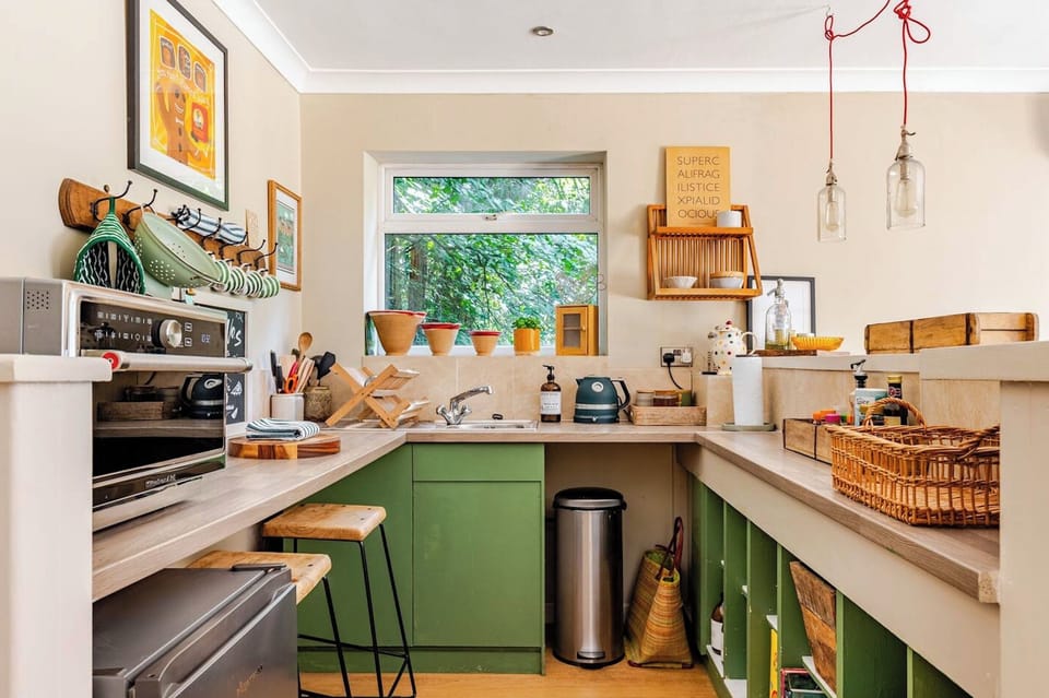 Small but functional kitchen with hot plate & microwave.
