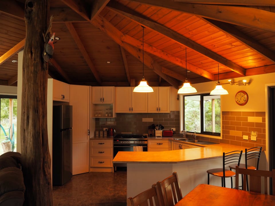 Well-equipped country-style kitchen