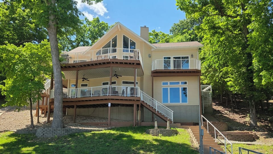 Deck space galore, upper sunny or lower shade, perfect spot to enjoy rainstorms.