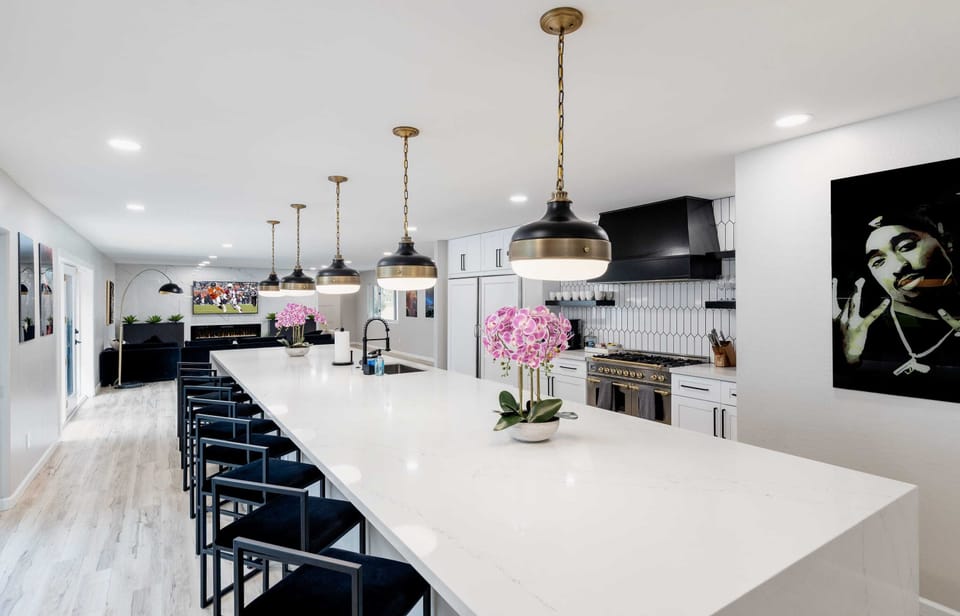 Stunning 21ft marble kitchen island