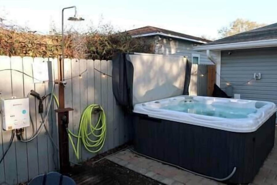 Outdoor shower to rinse off! (disconnected during winter months)