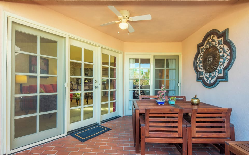 Private patio accessible from bedroom and living room for your outdoor dining