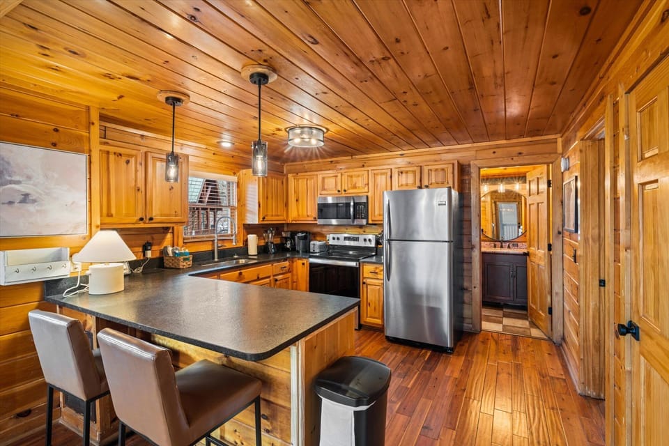 Kitchen with full bath access