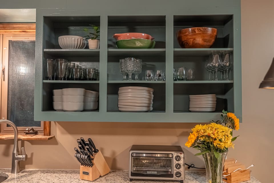 Fully stocked cabinets that make cooking dinner easy