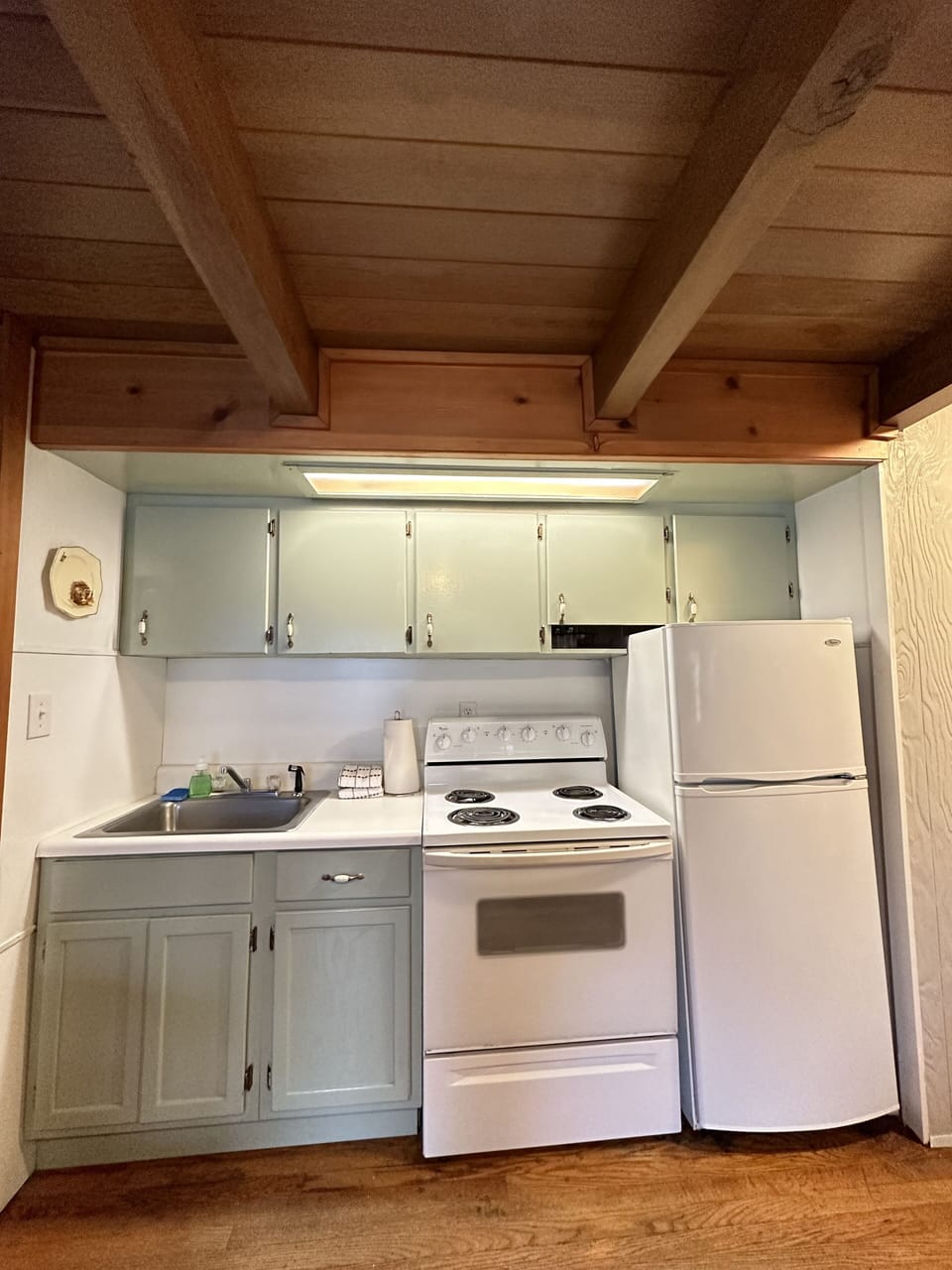 Stocked kitchen with a K-cup coffee maker 