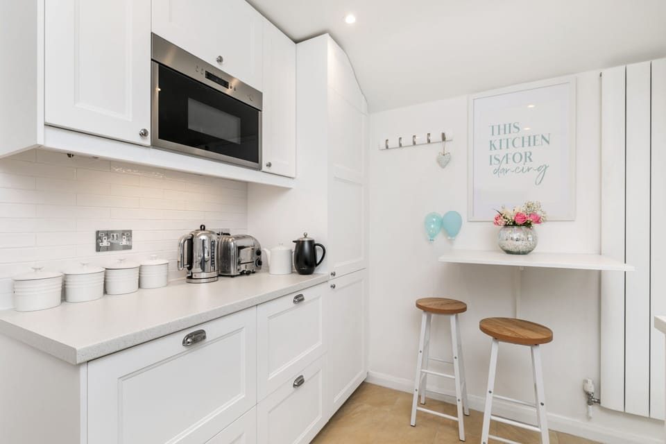 high spec kitchen with built in microwave
