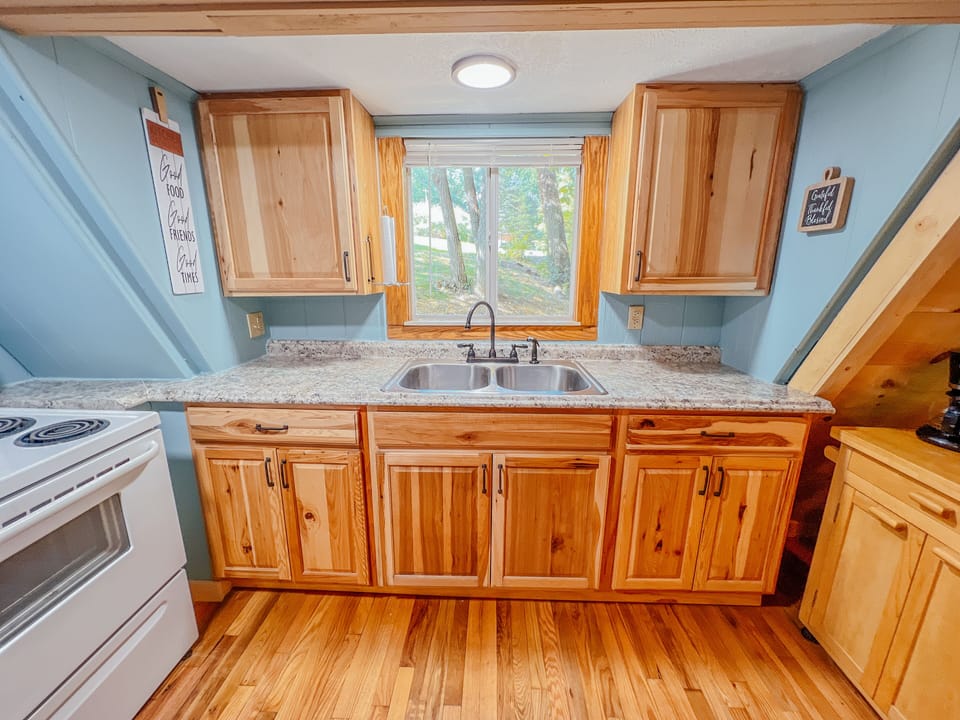 Kitchen with a view of the side yard