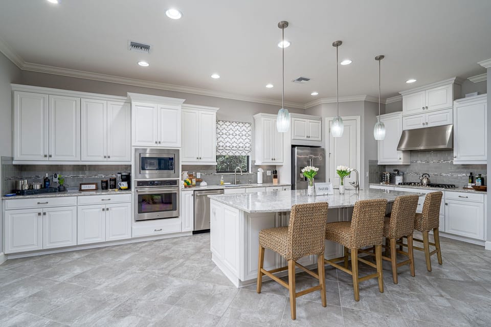 Plenty of storage and prep room with amazing GE appliances and gorgeous quartz.
