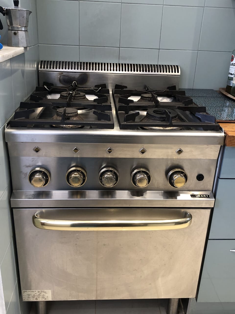 Hobart restaurant gas oven and hob. Very big oven, cooks fast. 