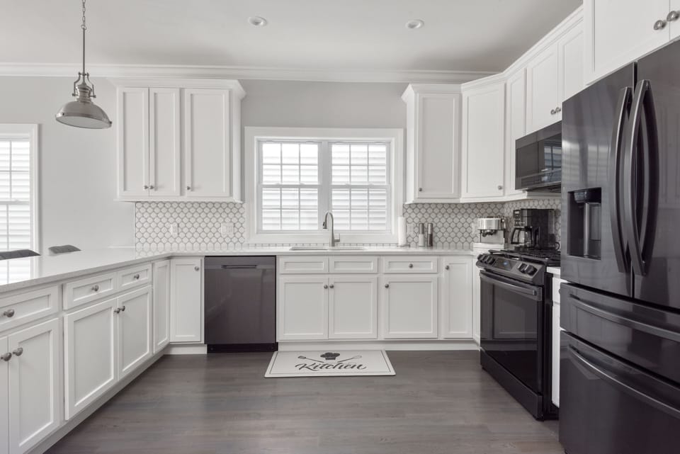 Kitchen with Black Stainless Steel Appliances