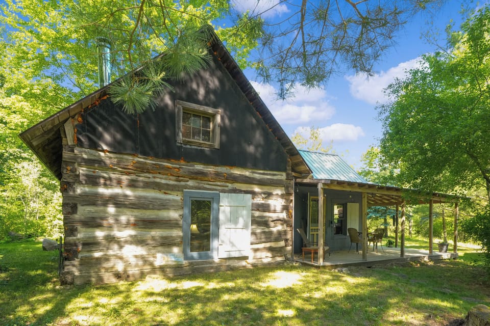 Backside of cabin, historic log construction.