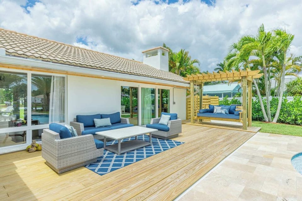 Lay out on the outdoor bed or soak in the pool....one of the best choices to make in this home!