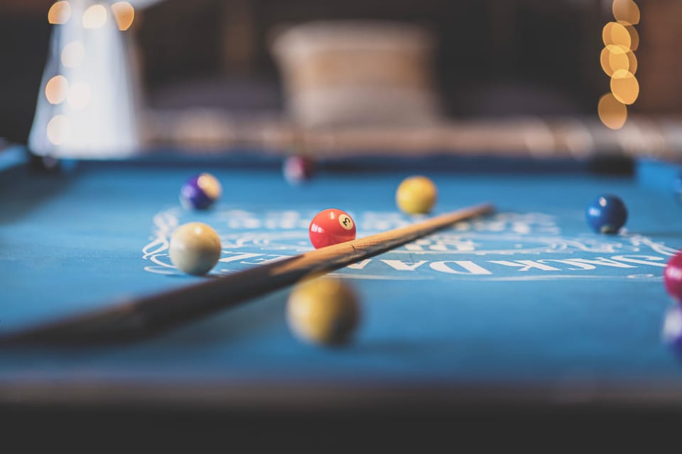 Full sized pool table for your enjoyment.