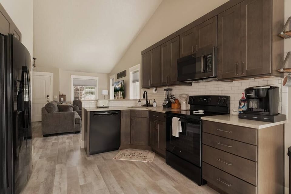 Enough kitchen space to prepare a meal for the whole family and then some! ALL NEW APPLIANCES, FULLY STOCKED, EVERYTHING you'd need!