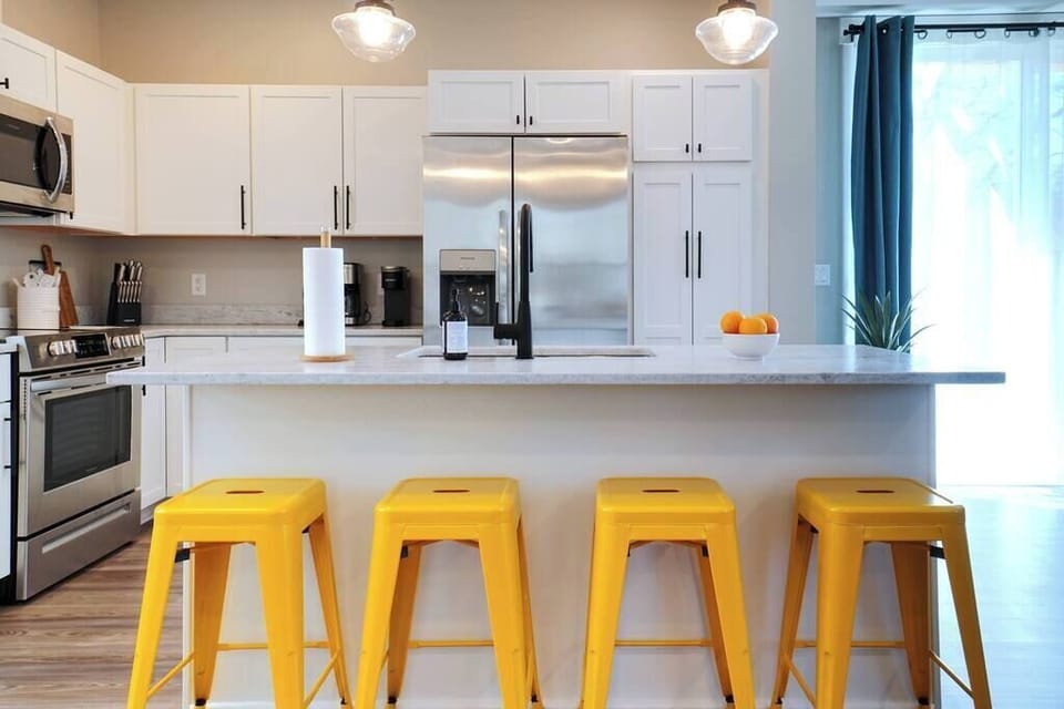 Bar seating for four makes feeding all of your hungry hikers so easy!