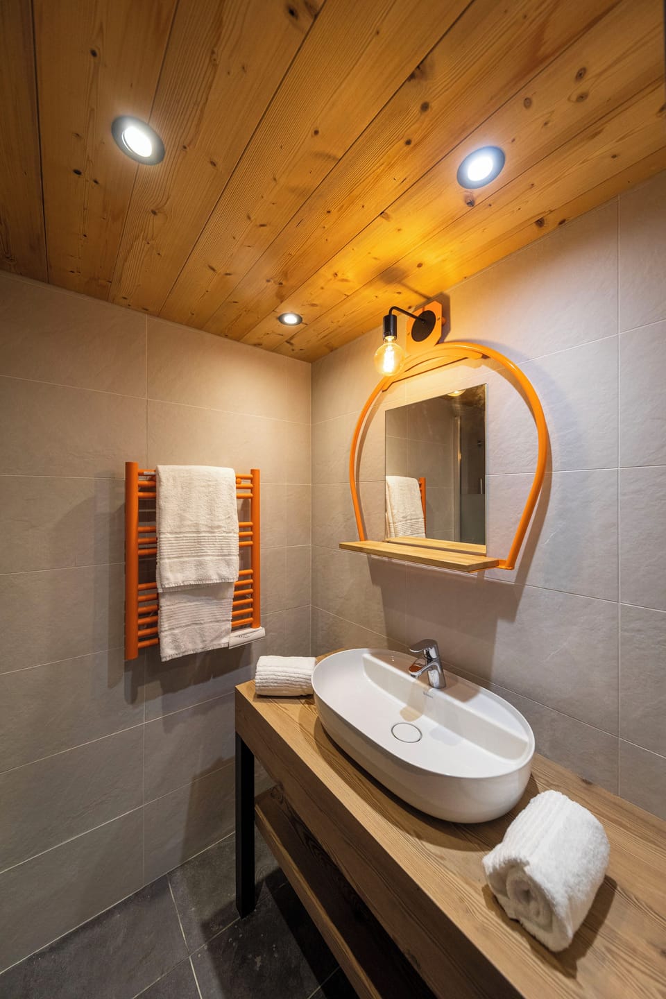 Get ready for your day in the bathroom.