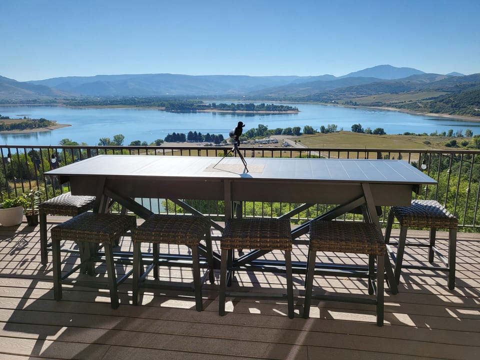 Upper deck w/ table that converts to shuffle board and mini bowling