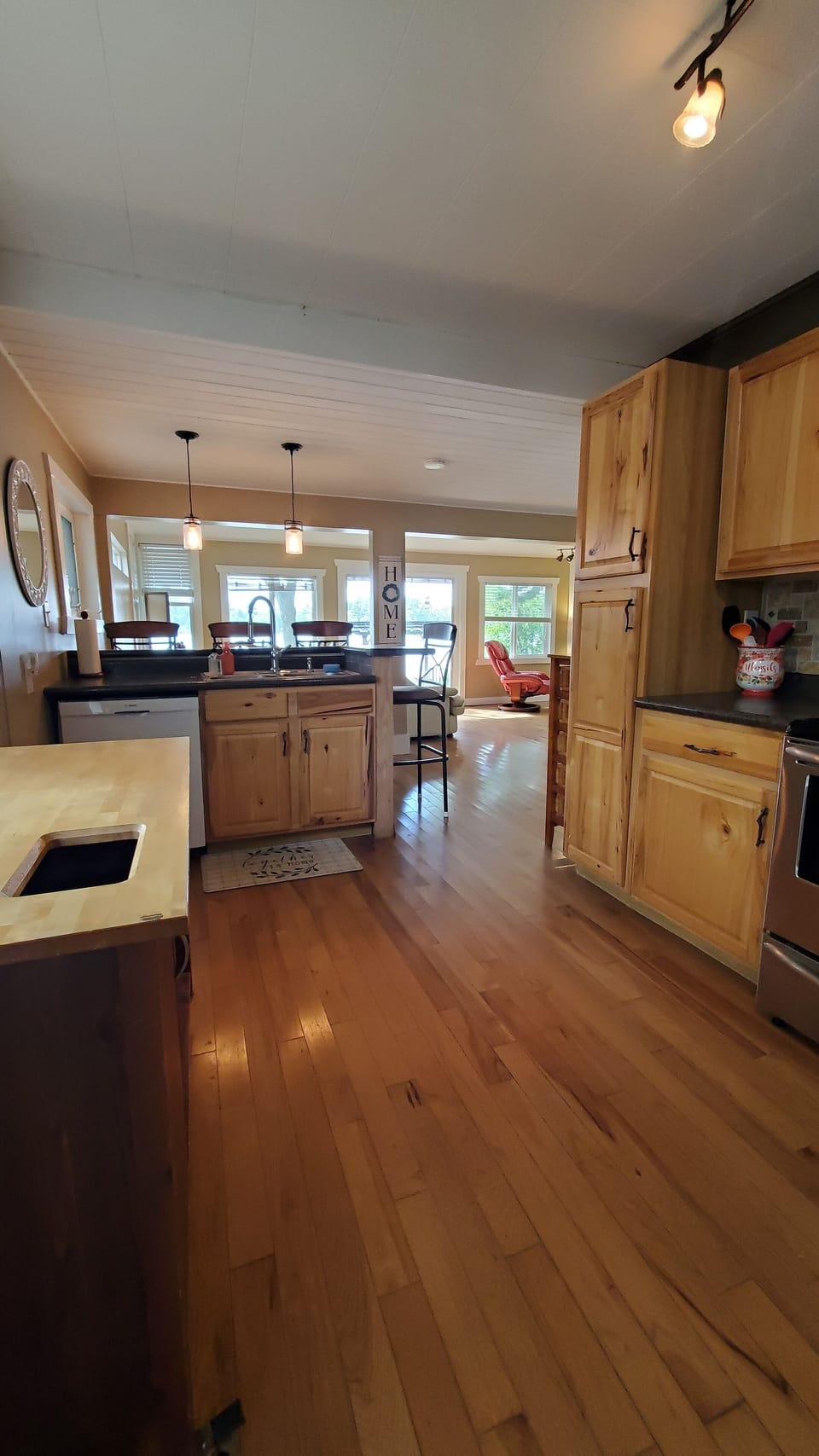 Main Kitchen - and  when entertaining, enjoy the views of the lake!