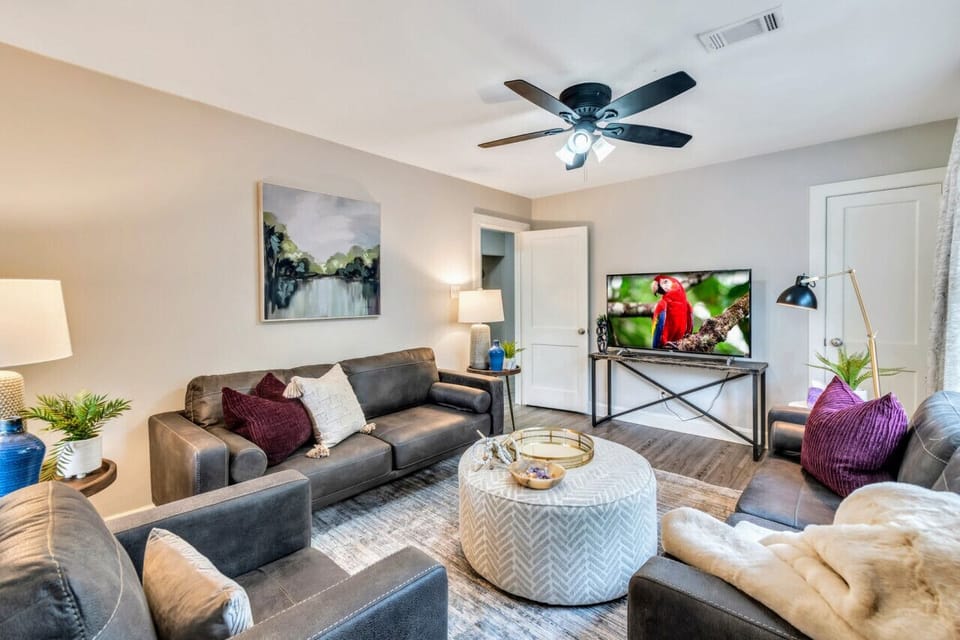 living room with smart TV