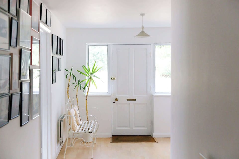 The hallways are light and spacious.