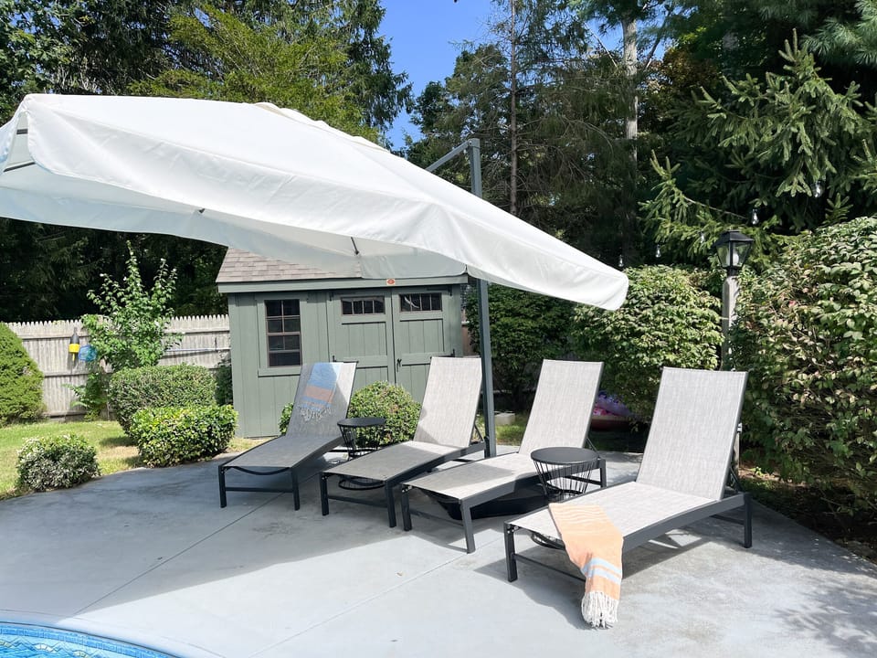 Lots of seating by the pool