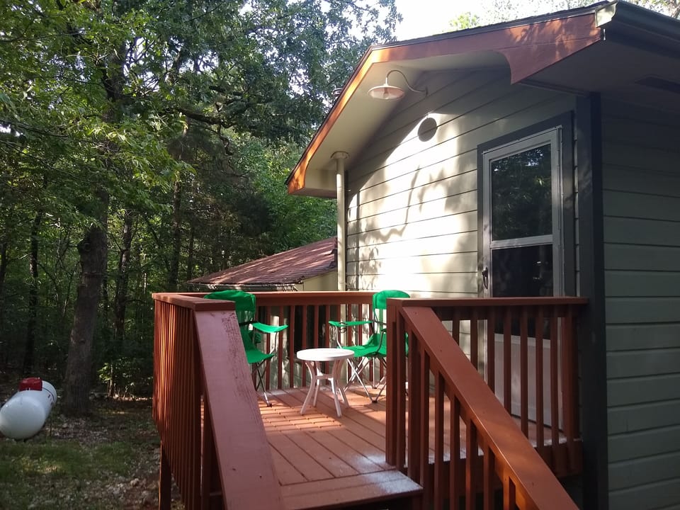 walk out from the upper bedroom to the back deck