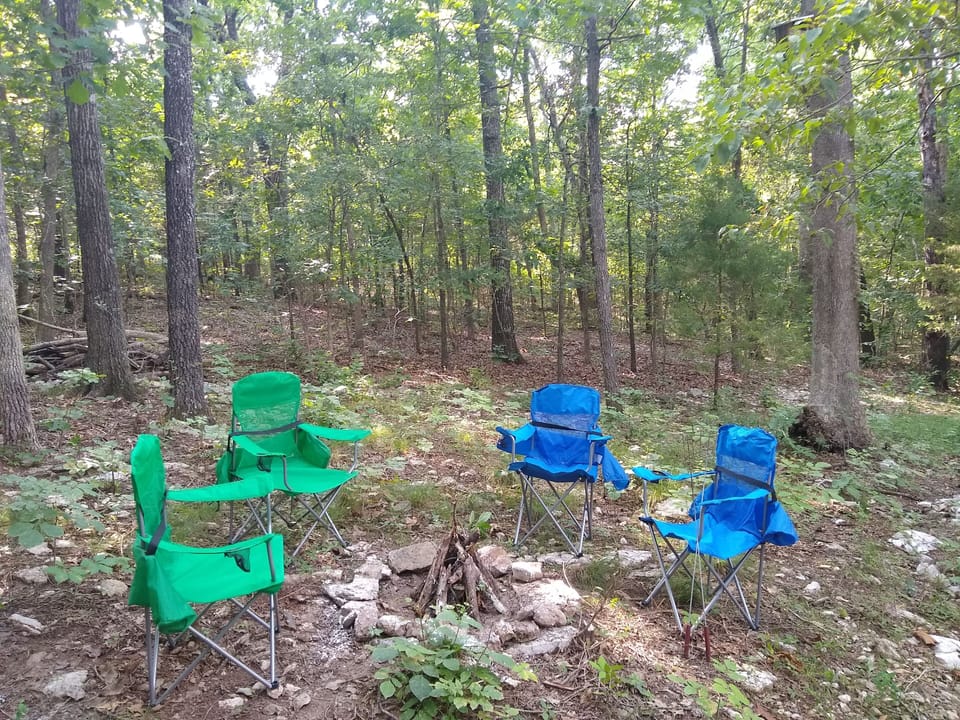 Private fire pit behind the house.