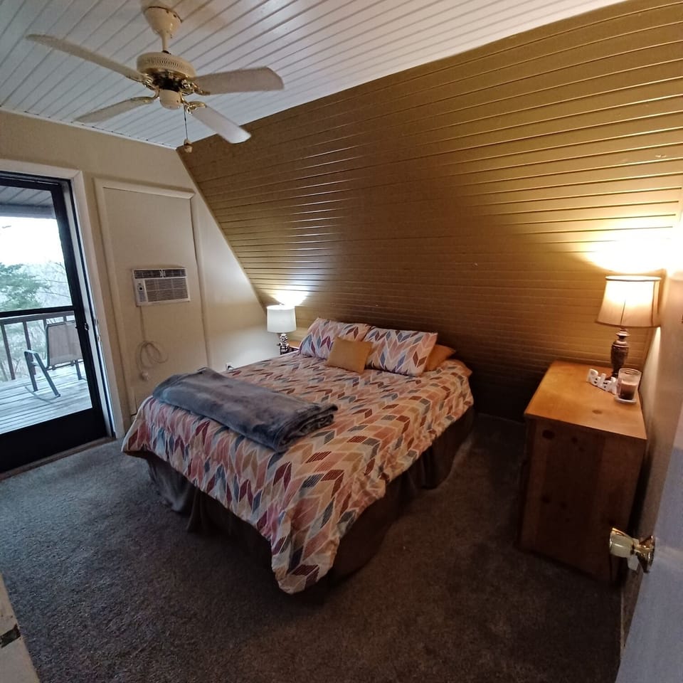 Downstairs bedroom with A/C and private deck