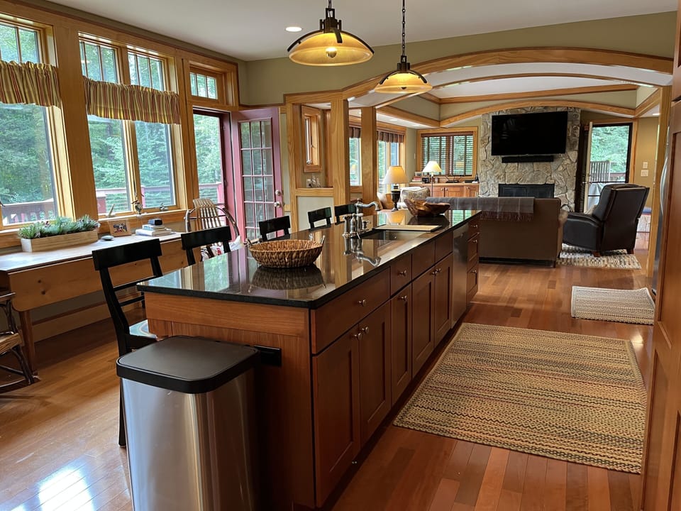 Large Island with 5 counter stools
