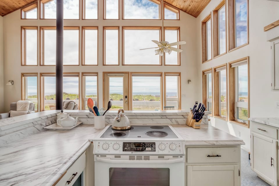 Huge windows in the house for natural sunlight