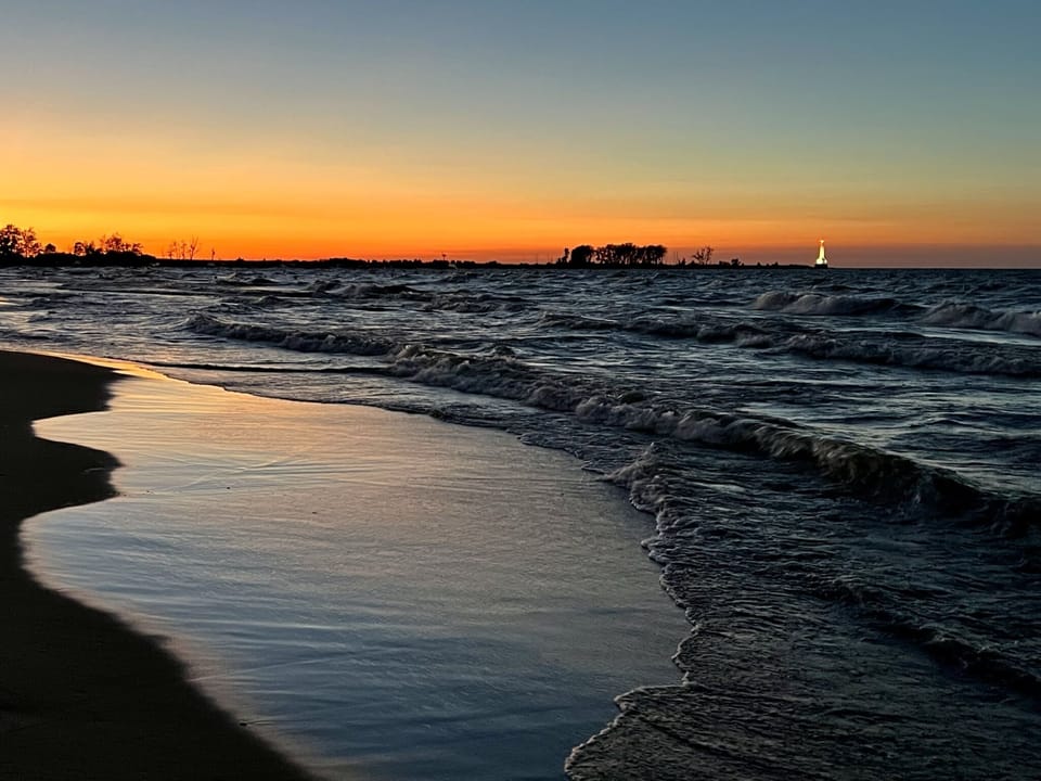 Private beach at night
