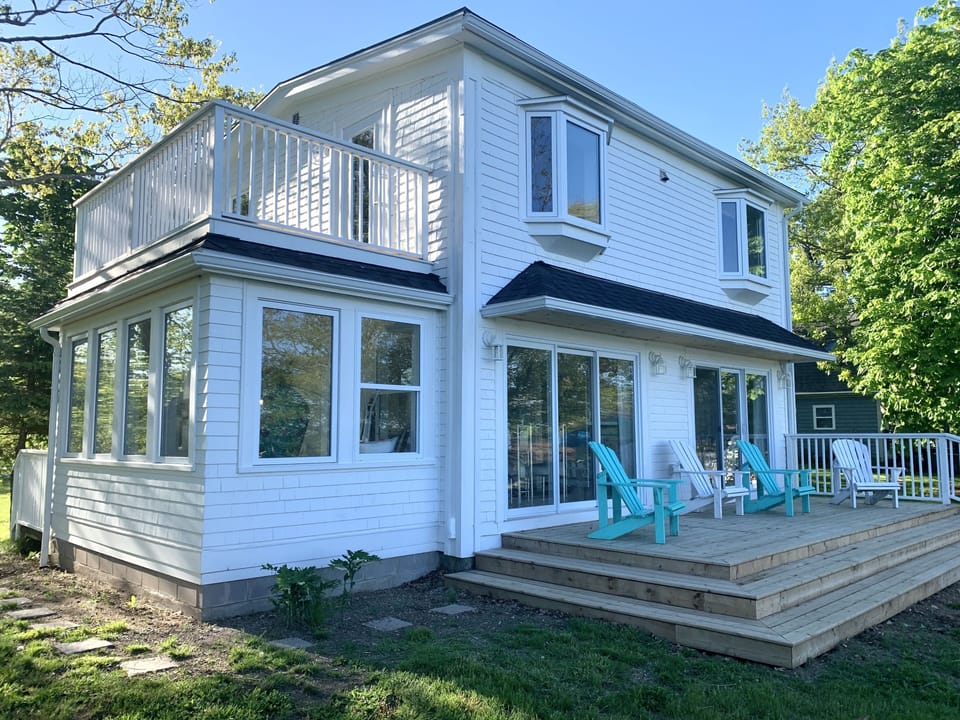 Spacious back deck to relax and take in the views.