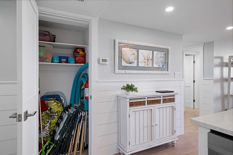Beach closet. Exact contents varies