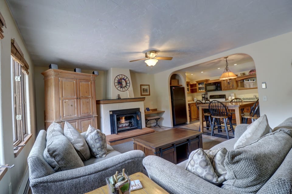 Open concept kitchen and living area.