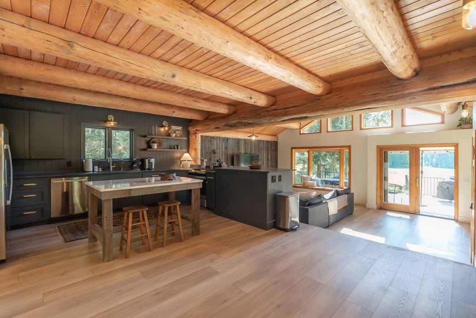 Brand new, modernized kitchen with custom island seating