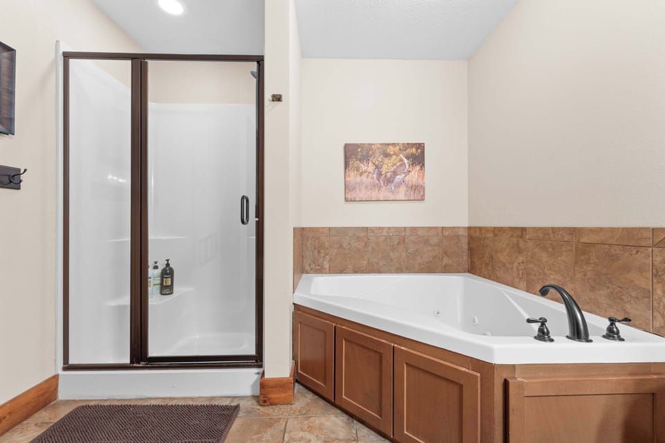 Relax in the tub or hop into the walk-in shower!