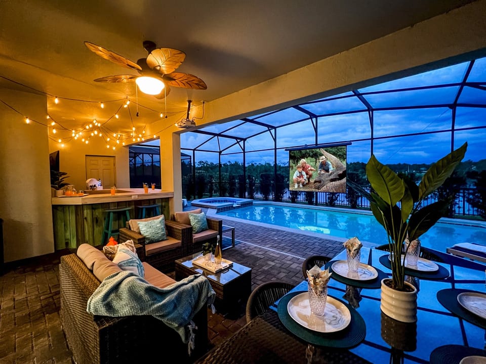 Watch Movies Or TV On The Poolside Screen