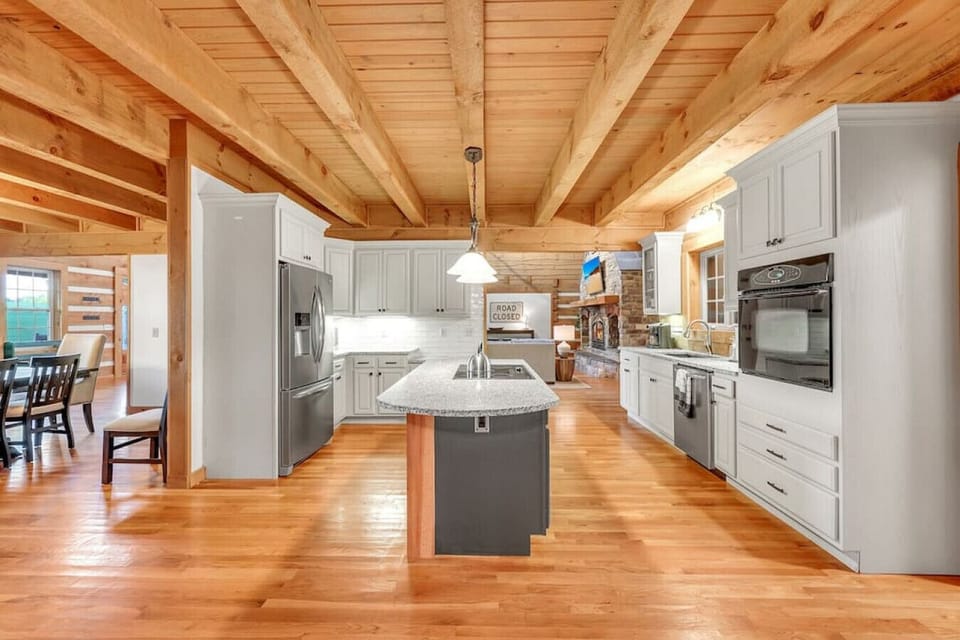 Spacious kitchen with island