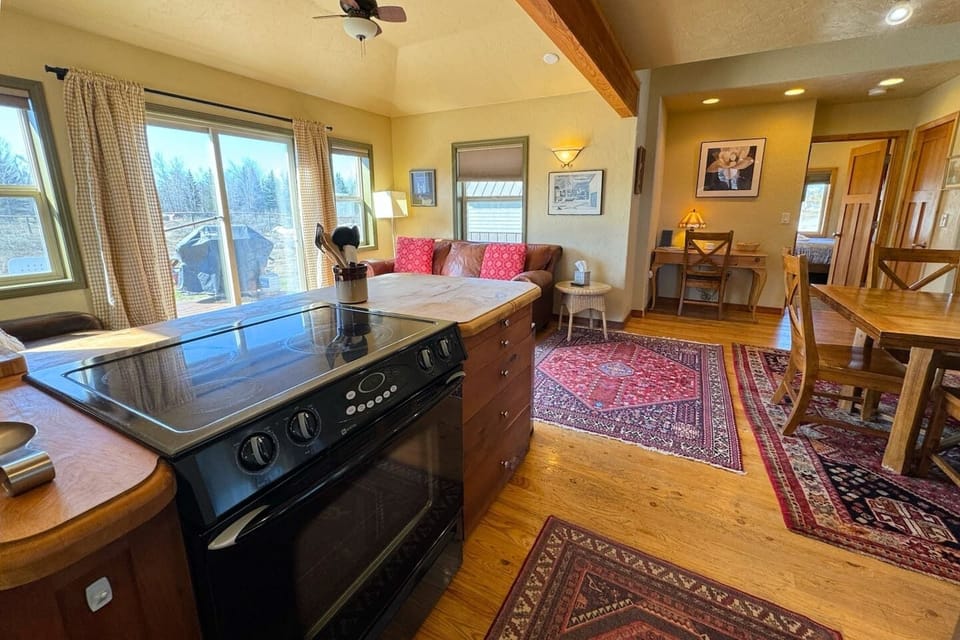 Cook a meal in the kitchen, eat around the dining table, or relax in living room — there are lots of ways to enjoy your time in this house.
