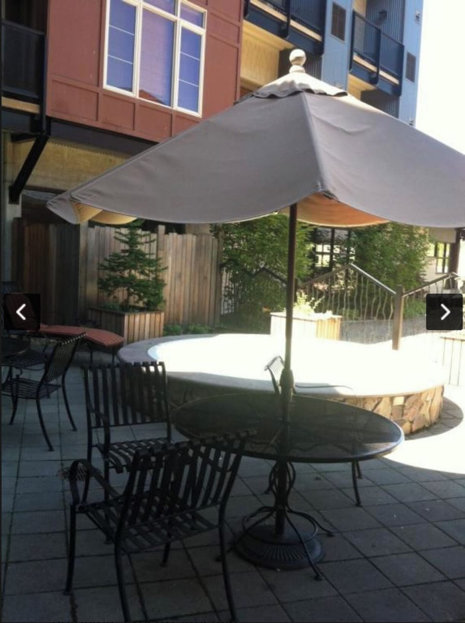 Ground floor patio and hot tub common area
