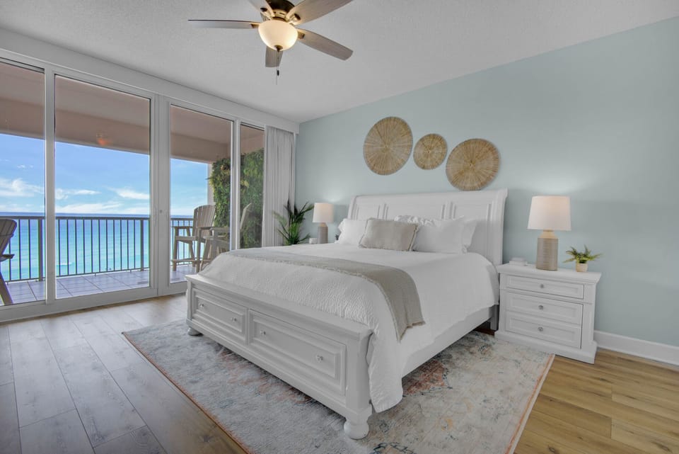 Master bedroom with king bed and private en suite
