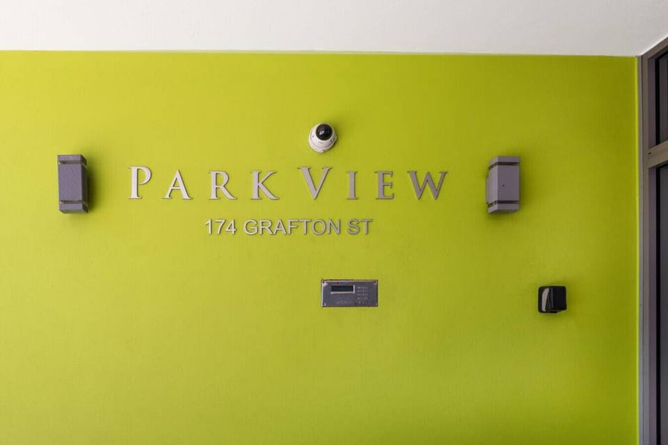 Welcome to the Park View building, where a calm and modern entrance sets the tone for your stay.”